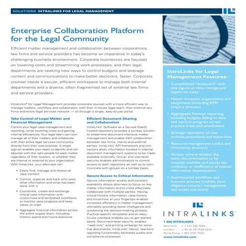Enterprise Collaboration For The Legal Community