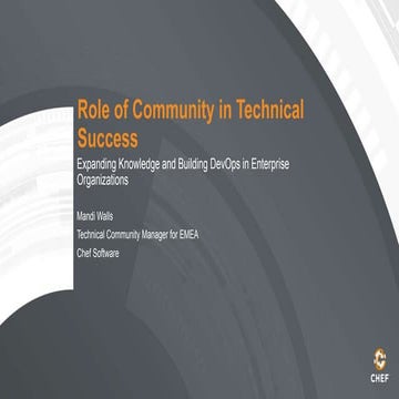 Role of Community in Technical Success