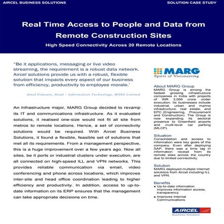 Enterprise Connectivity at MARG