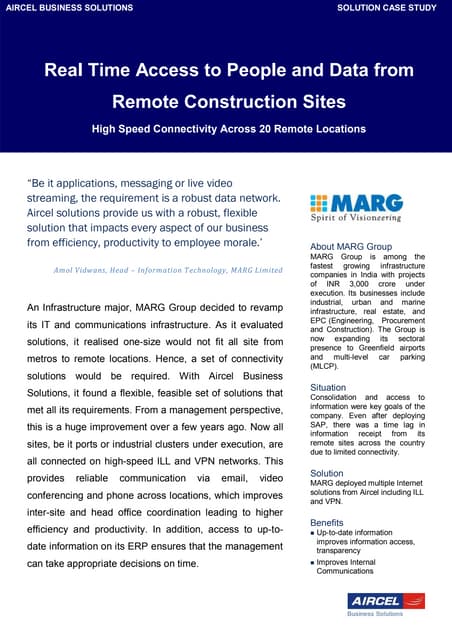 Enterprise Connectivity at MARG