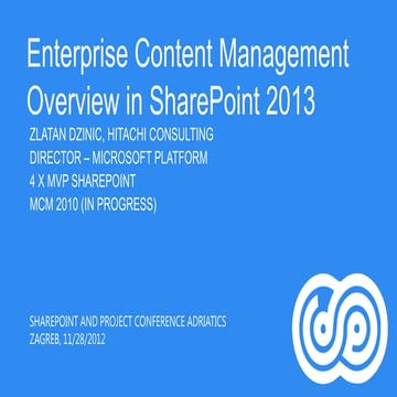 Enterprise content management overview in SharePoint 2013