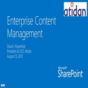 Enterprise Content Management with SharePoint 2013 from Atidan