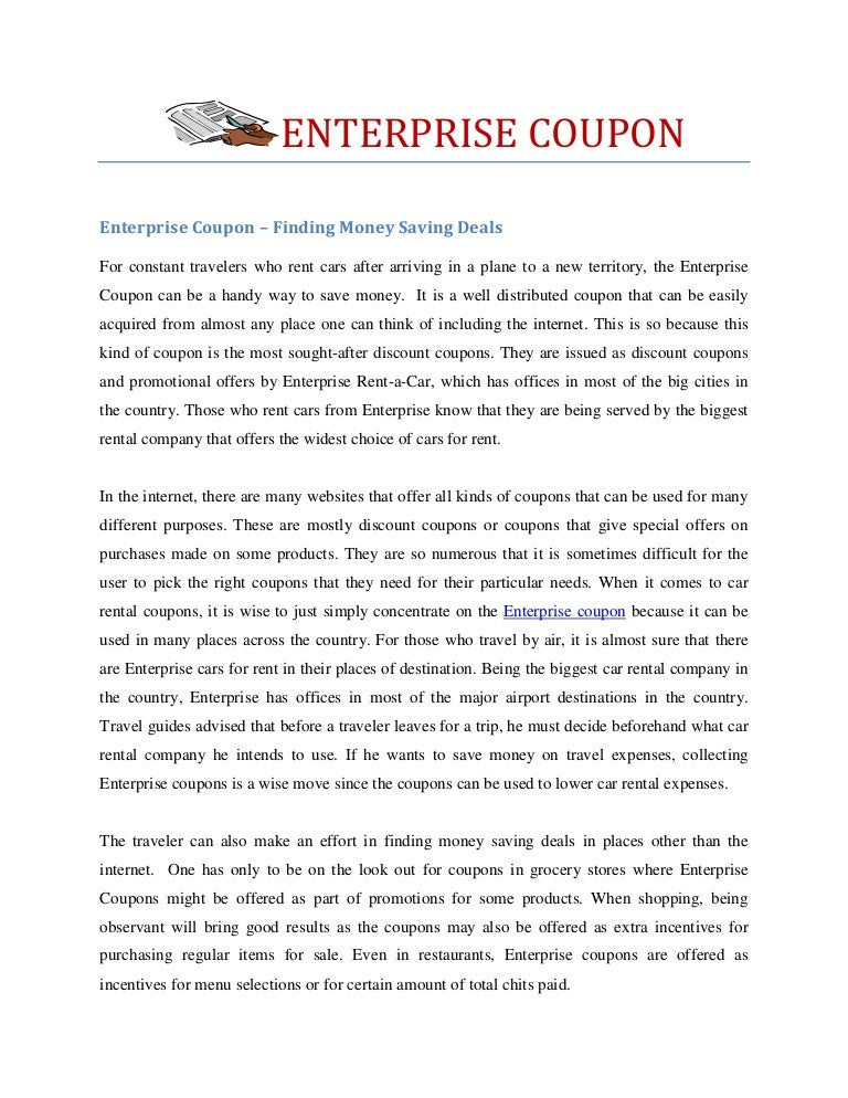 Enterprise upgrade coupon 2016