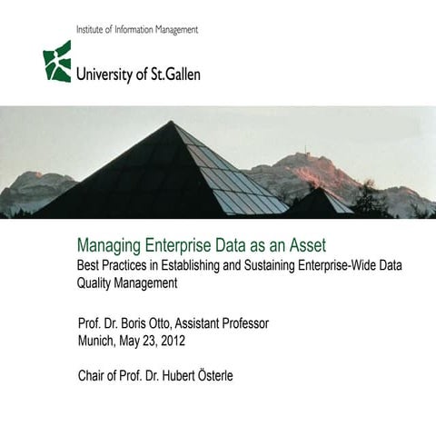 Managing Enterprise Data as an Asset