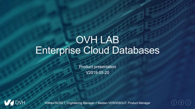 OVH Lab - Enterprise Cloud Databases