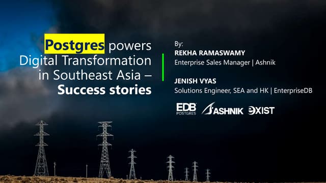 Postgres Powers Digital Transformation in Southeast Asia – Success Stories