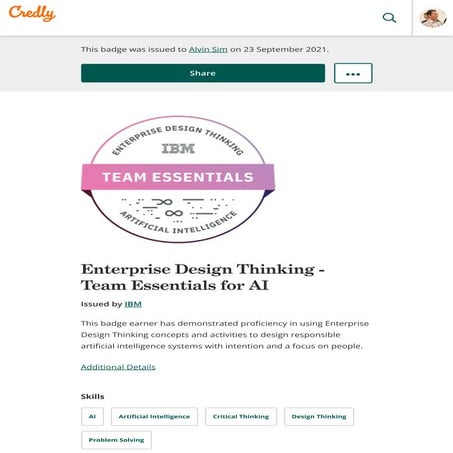 Enterprise Design Thinking - Team Essentials for AI | PDF