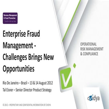 Enterprise Fraud Management - Challenges Brings New Opportunities