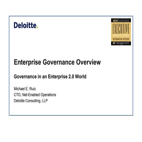 Enterprise Governance in Web 2.0 World Overview