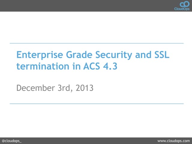 Enterprise grade firewall and ssl termination to ac by will stevens