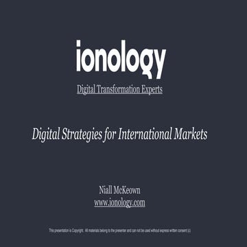 Profiting Through Digital Transformation| Niall McKeown | iONOLOGY