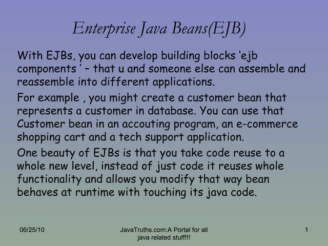 Enterprise java beans(ejb) Update 2