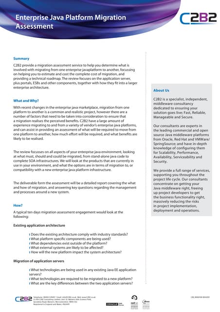 Enterprise Java Platform Migration Assessment