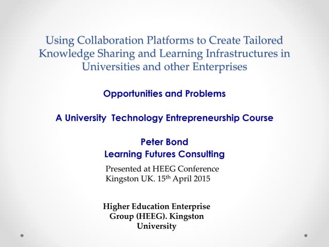 Using Groupsites to Construct Knowledge Sharing and Learning Infrastructures