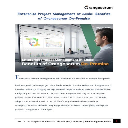 Enterprise Project Management at Scale: Benefits of Orangescrum On-Premise