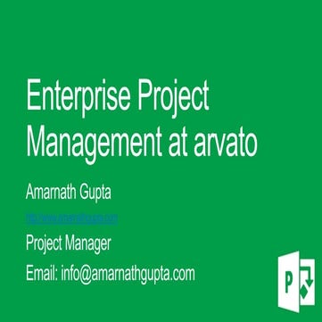 Enterprise Project Management using Microsoft Project