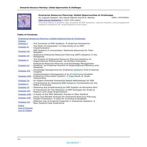 Enterprise resource planning