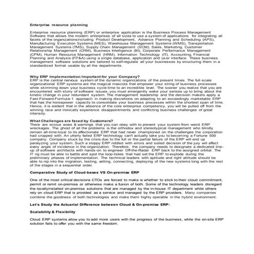 Enterprise resource planning