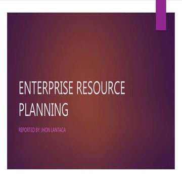 Enterprise Resource Planning (ERP)