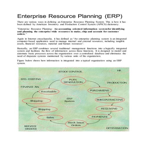 Enterprise resource planning