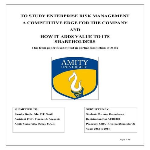 Enterprise risk management