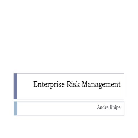 Enterprise risk management
