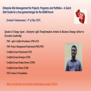 Enterprise Risk Management for Projects, Programs and Portfolios: A Primer