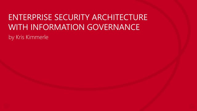 Enterprise Security Architecture