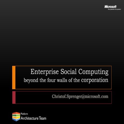 Enterprise Social Computing Beyond The Four Walls Of The Corporation