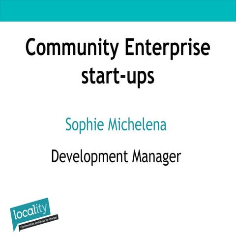 Community enterprise start-ups