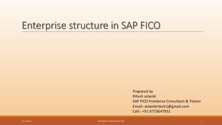 Enterprise structure in sap fico