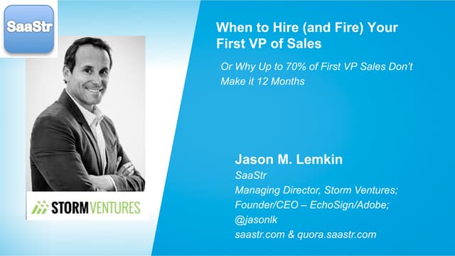 How to Hire a Great VP Sales '14:  From NY Enterprise Tech Meet-up