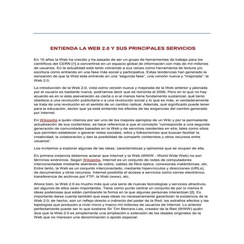 Entienda la web 2