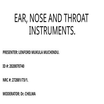 Ent instrument | PPTX