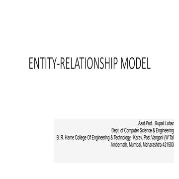 Entity relationship model