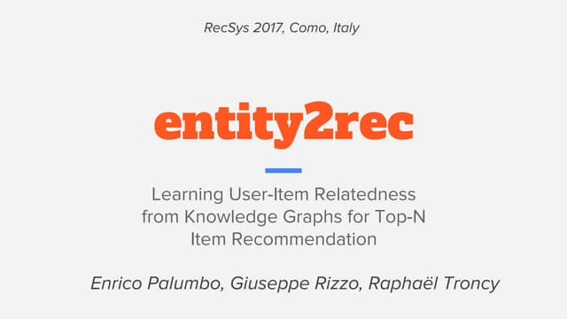 Entity2rec recsys