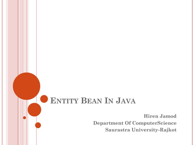Entity beans in java