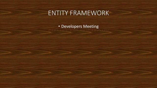 Entity framework