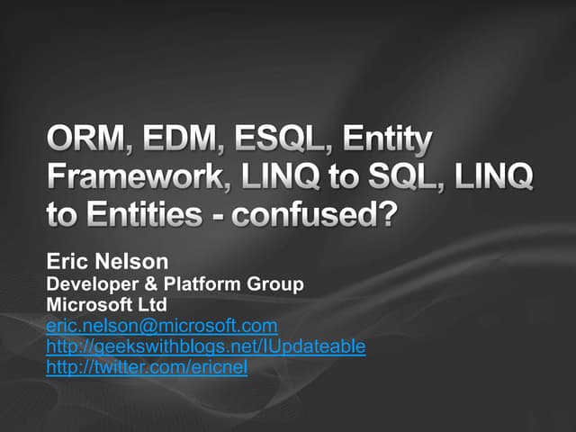 Entity Framework Overview