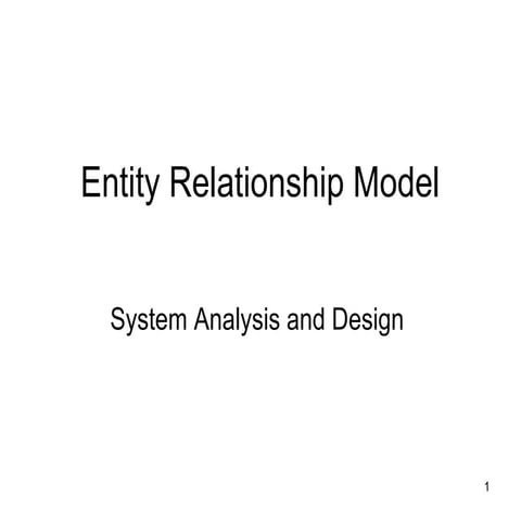 Entity relationship model