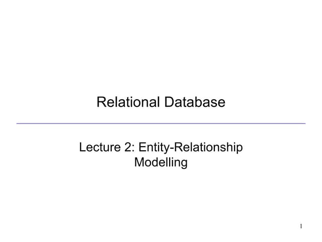 Entity relationship modelling