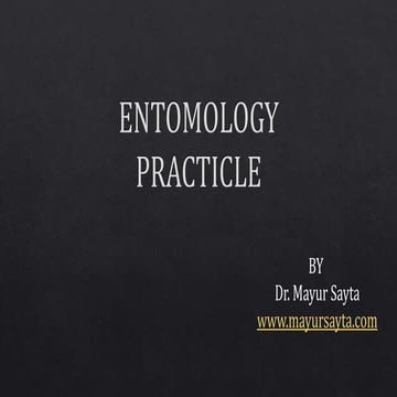 Entomology Practicle of community medicine