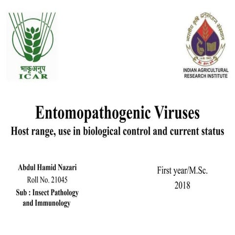 Entomopathogenic viruses