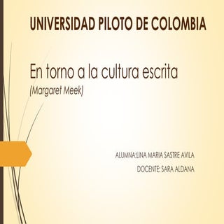 En torno a la cultura escrita