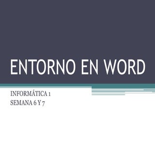 Entorno de word 