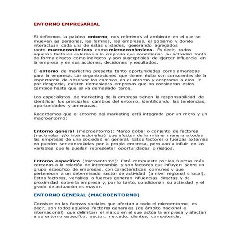Entorno empresarial