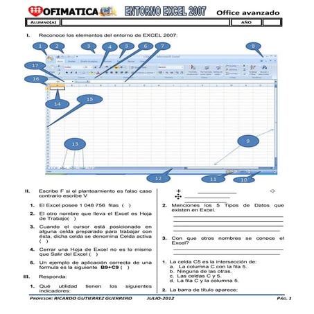 Entorno excel ofimatica 1º y 2º