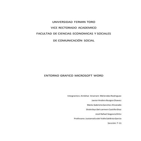 Entorno grafico microsoft word