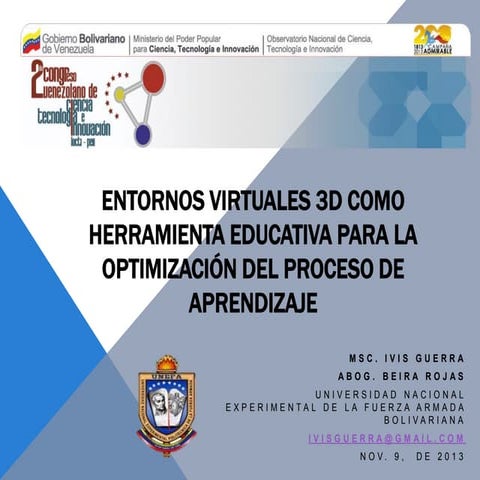 Entornos virtuales 3 d como herramienta educativa para la