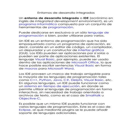 Entornos De Desarrollo Integrados
